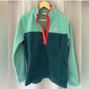 Columbia Womens Benton Springs Green Half Snap Fleece Pullover Small